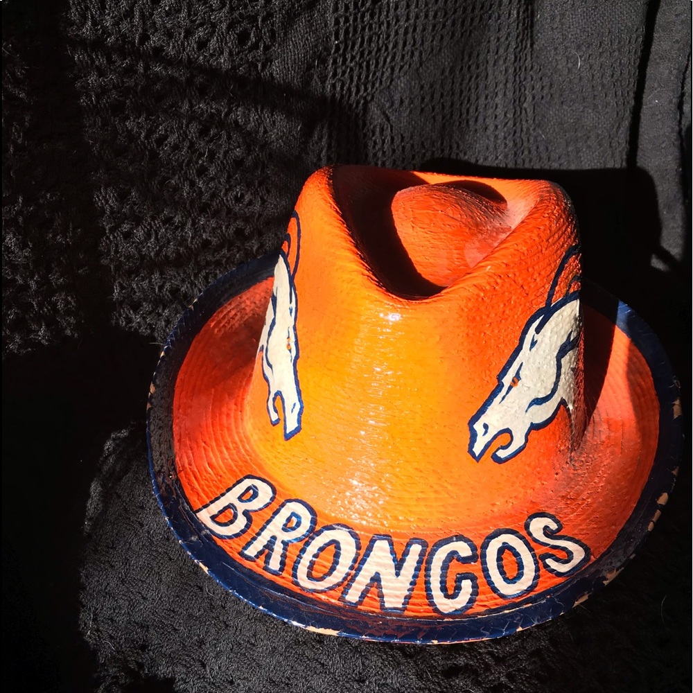 Hand Painted Denver Broncos Fedora